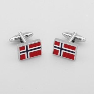 패션 주얼리 액세서리 에나멜 커프스 단추 노르웨이 국기 커프스 단추